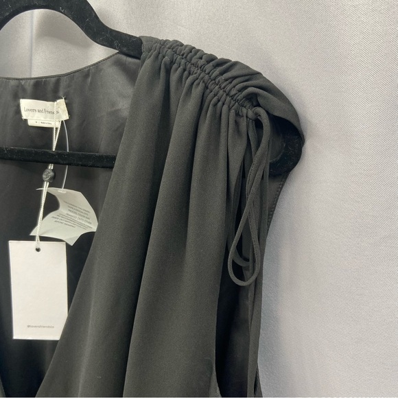 Lovers and Friends Black Oversized V-Neck Sleeveless Blouse Size Medium - Picture 6 of 11